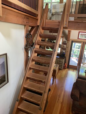 Stair ladder to the loft