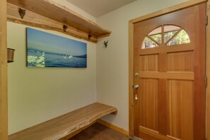 The mud room when you enter the house.