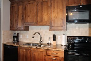 Fully stocked recently renovated kitchen for homemade meals. 
