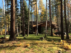 Front view of Wild Swan Retreat Center in Fall.