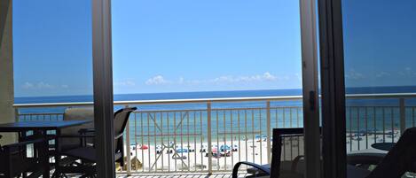 Look at the direct ocean front view from the 5th floor living room and balcony! 