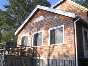 Front of cottage waterside
