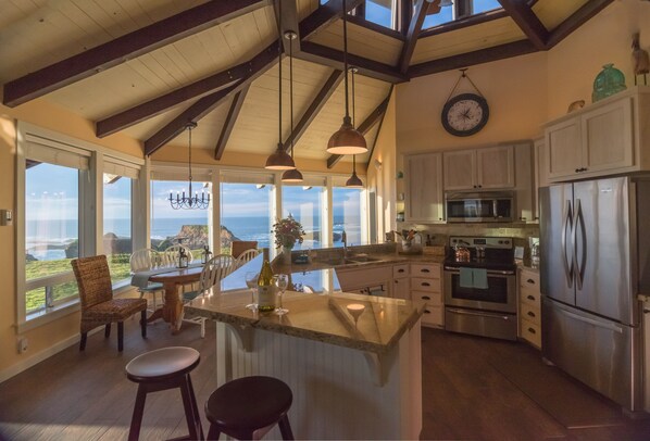 Entrance into Kitchen with ocean view