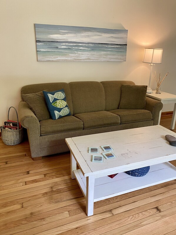 Pull-out couch in living room