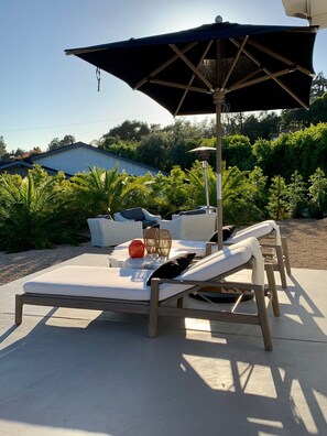 Ocean view chaise lounges