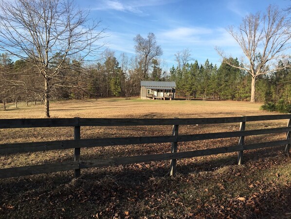 Front view across big field