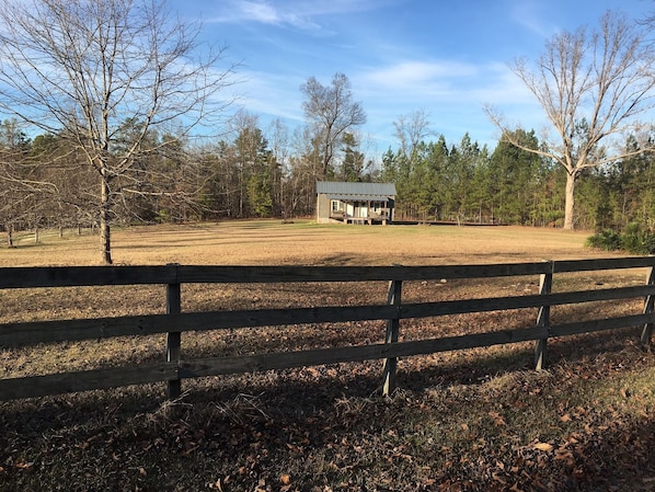 Front view across big field