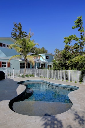 View of the pool at the front of Sea Breeze