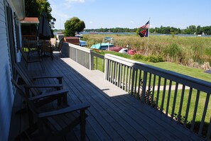 Full-length deck with nice view of the main part of Jimmerson Lake.