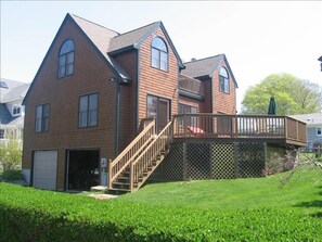2 car garage & oversized deck