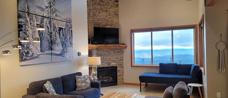 Breathtaking views of the Monashee mountains from the south facing living room