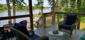 View of Ferry Creek opening to Piankatank from covered porch
