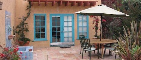 Front Entrance with Spanish Fountain and Patio