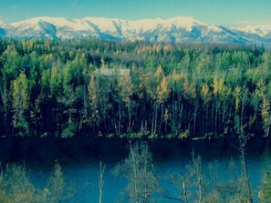 Stunning panoramic mountain and lake views surround the chalet