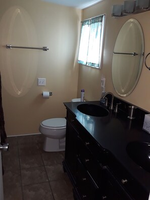 Master bath 1 with double sinks and shower