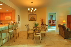 The dining area