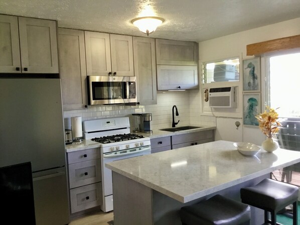New custom built cabinets.
