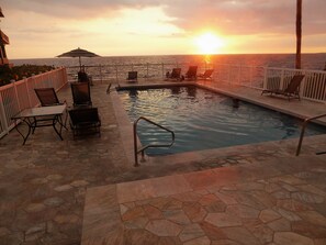 Pool time. Enjoy the many sunsets.