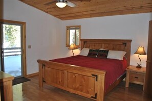 Master Bedroom with Deck and private bathroom with jetted tub.