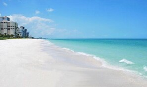 one block to the best beach in Naples Vanderbilt Beach