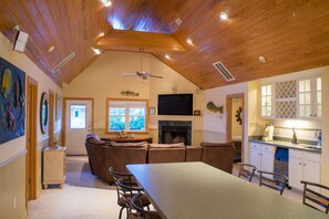 View of the living area from the kitchen