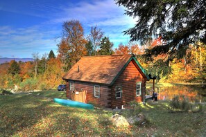 Beautiful photo taken by guest from behind the cabin (canoe not included)