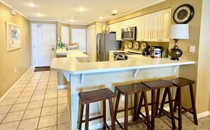 kitchen with barseating