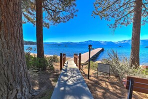 Peaceful lake views through the pines—just steps from the shore.