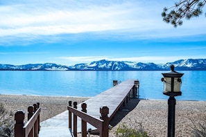 Private beach pier w/walkway to Lake Tahoe