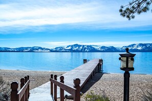 Private beach pier w/walkway to Lake Tahoe