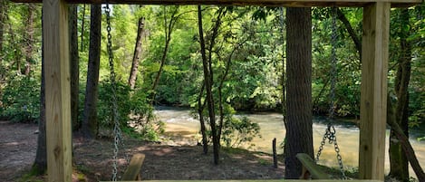 A Whitewater Retreat - Bench Swing View of Fightingtown Creek