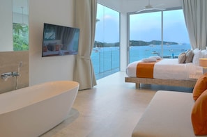 Wake to incredible sea views, or sit on the terrace and gaze over the ocean