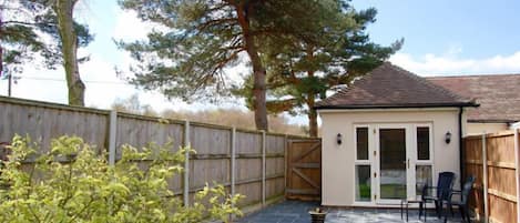 Little Birches:  Rear elevation with fully enclosed garden