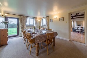 Ground floor: The dining room is bright and spacious