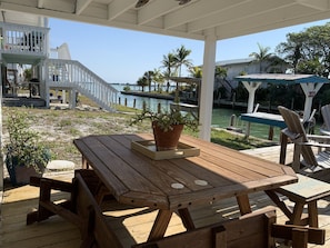 Lower level picnic table