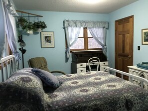 Double bed and a desk for writing