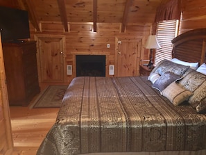 Master Bedroom with King Bed and Fireplace