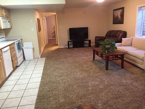 Living Room: couch w/ Hide away bed