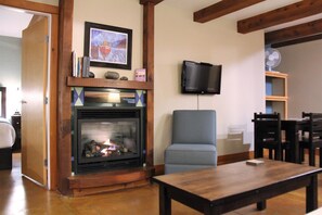 Living area with gas fireplace