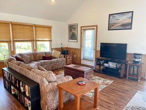 Living Area with TVDVD, Second Floor with Deck and Screened Porch Access