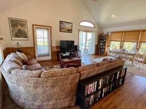 Living Area with TVDVD, Second Floor with Deck and Screened Porch Access