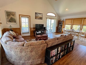 Living Area with TVDVD, Second Floor with Deck and Screened Porch Access