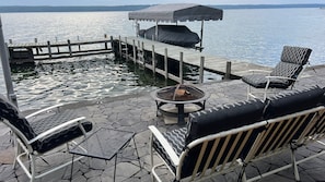 Fire pit with wood supplied
