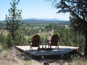 Our 'lookout' deck at Farview Ridge.  Yes, we built it around a HUGE rock! 