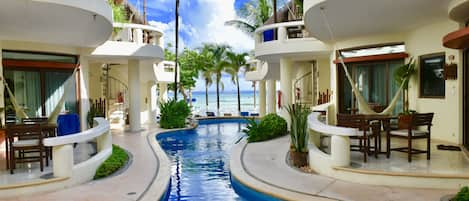 Playa Palms, ocean front pool.