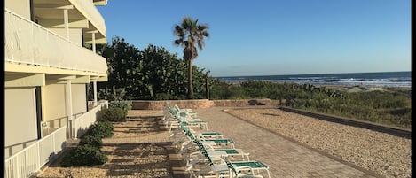 Rear of building facing beach and Atlantic Ocean