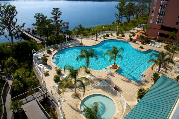 Hotel, Building, High Rise, Patio