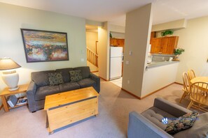 Living area with fireplace