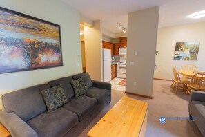Living area with fireplace
