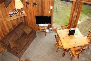 View of living room from the loft.